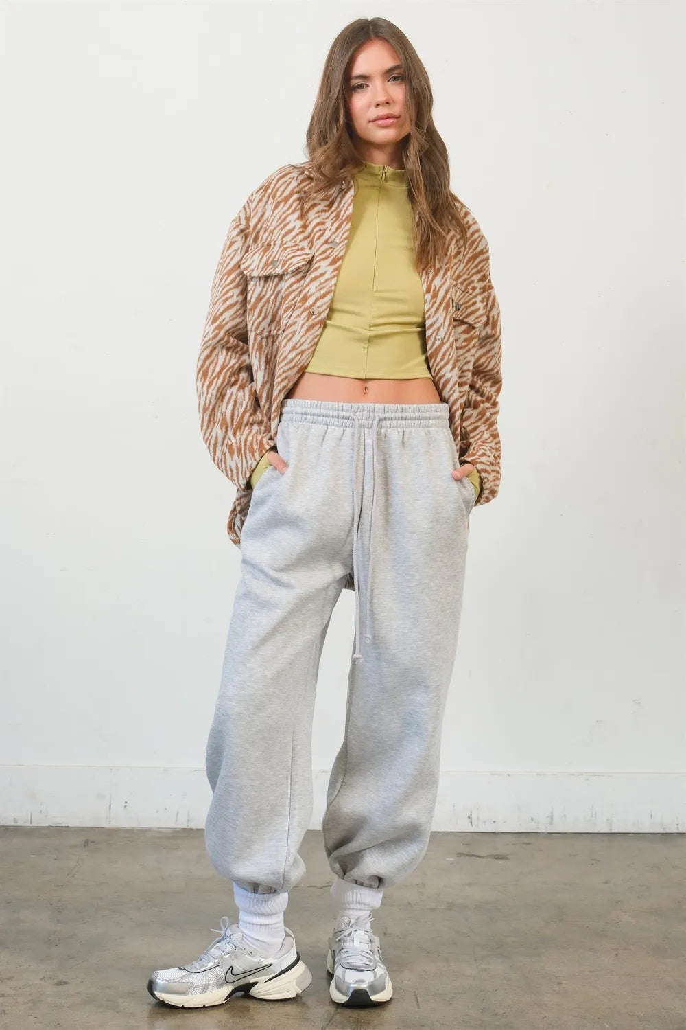 HYFVE Zebra Print Snap Down Long Sleeve Shacket-Jacket-Trendsi-[option4]-[option5]-[option6]-[option7]-[option8]-Shop-Boutique-Clothing-for-Women-Online