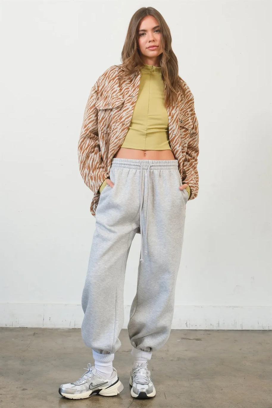 HYFVE Zebra Print Snap Down Long Sleeve Shacket-Jacket-Trendsi-[option4]-[option5]-[option6]-[option7]-[option8]-Shop-Boutique-Clothing-for-Women-Online