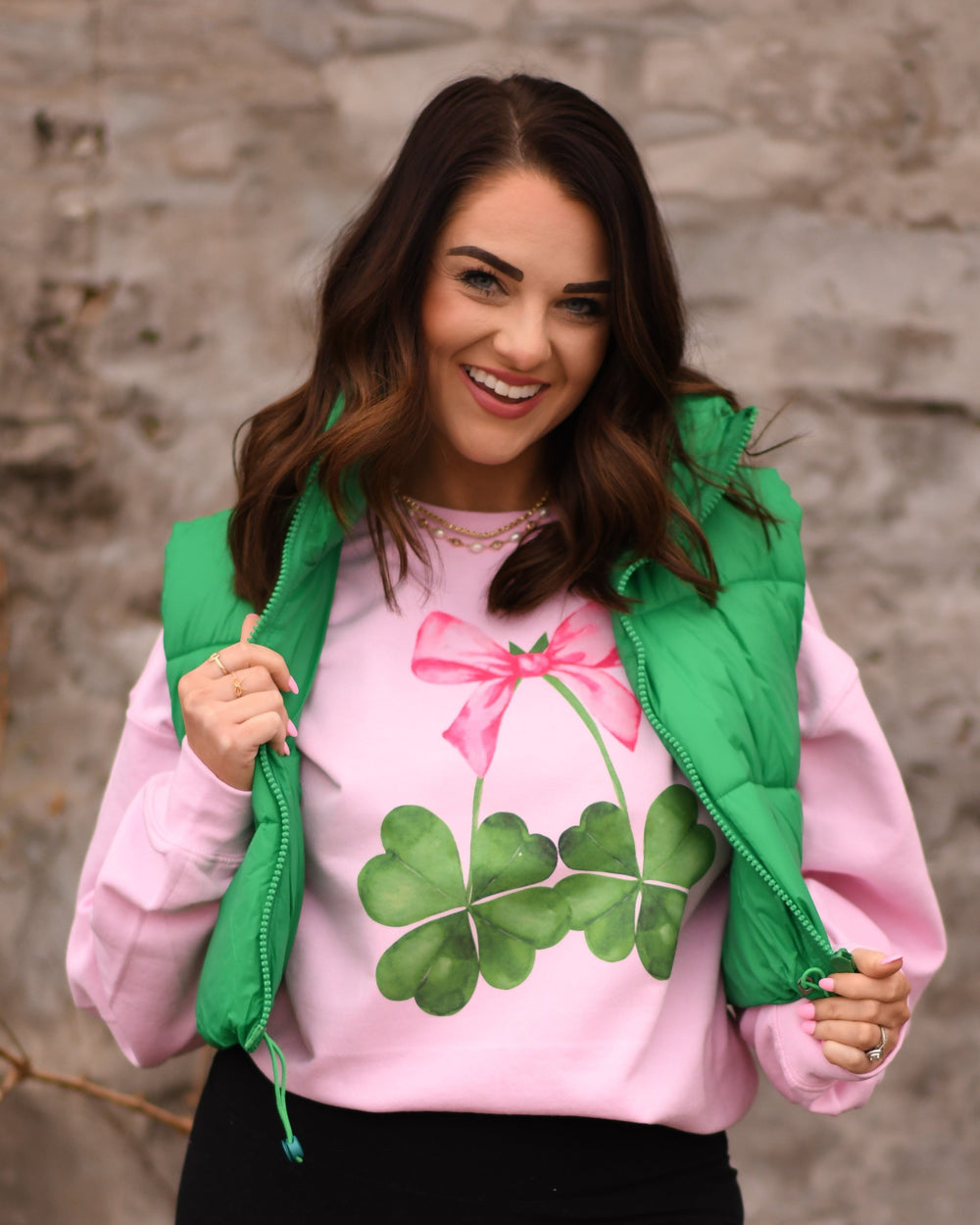 Clover Bow Sweatshirt-P&PD Wholesale-[option4]-[option5]-[option6]-[option7]-[option8]-Shop-Boutique-Clothing-for-Women-Online