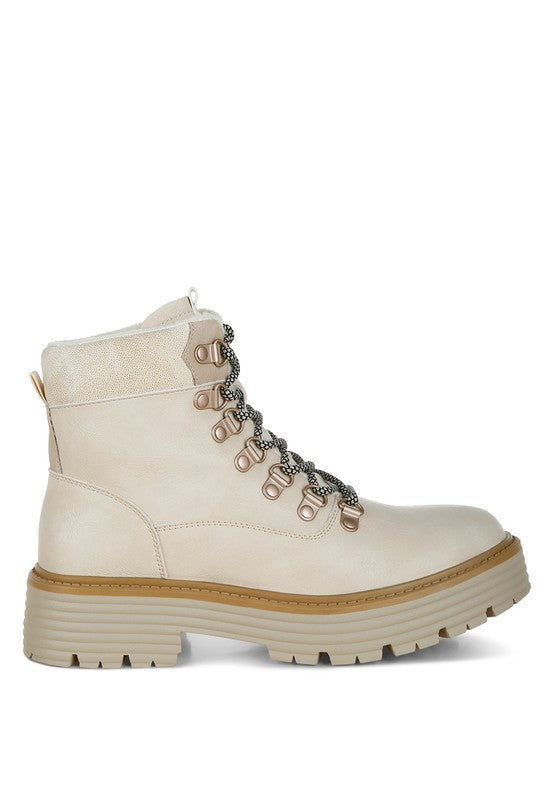 Boskoff Lace-Up Chunky Warm Ankle Boots-Rag Company-[option4]-[option5]-[option6]-[option7]-[option8]-Shop-Boutique-Clothing-for-Women-Online