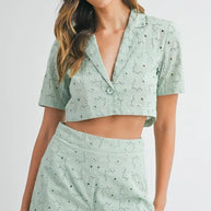 MABLE Eyelet Short Sleeve Crop Top and Shorts Set-Sets-Trendsi-[option4]-[option5]-[option6]-[option7]-[option8]-Shop-Boutique-Clothing-for-Women-Online