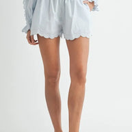 MABLE Long Sleeve Scallop Blouse and Shorts Set-Two Piece Shorts Sets-Trendsi-[option4]-[option5]-[option6]-[option7]-[option8]-Shop-Boutique-Clothing-for-Women-Online