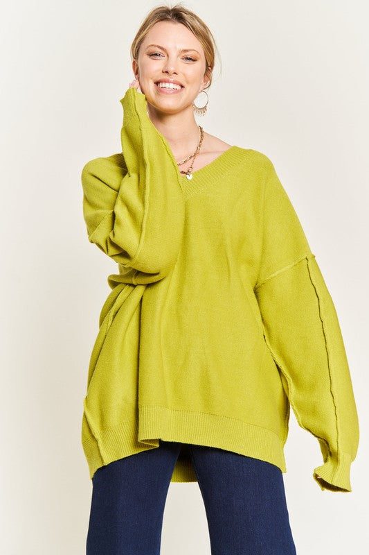 V-NECK OVERSIZED SWEATER PLUS SIZE-Jade By Jane-[option4]-[option5]-[option6]-[option7]-[option8]-Shop-Boutique-Clothing-for-Women-Online