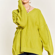 V-NECK OVERSIZED SWEATER PLUS SIZE-Jade By Jane-[option4]-[option5]-[option6]-[option7]-[option8]-Shop-Boutique-Clothing-for-Women-Online