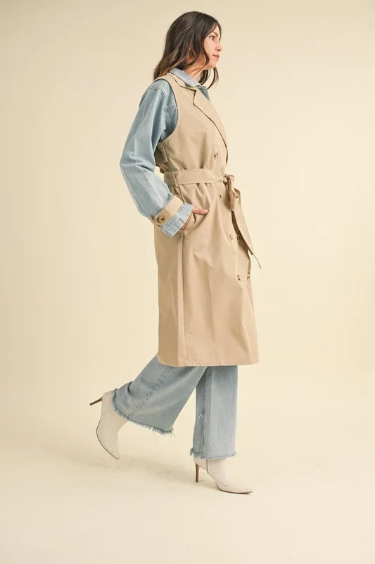 MABLE Layered Look Trench Coat With Denim Jacket-Coats & Jackets-Trendsi-[option4]-[option5]-[option6]-[option7]-[option8]-Shop-Boutique-Clothing-for-Women-Online