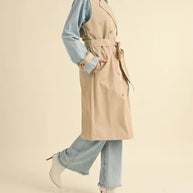 MABLE Layered Look Trench Coat With Denim Jacket-Coats & Jackets-Trendsi-[option4]-[option5]-[option6]-[option7]-[option8]-Shop-Boutique-Clothing-for-Women-Online