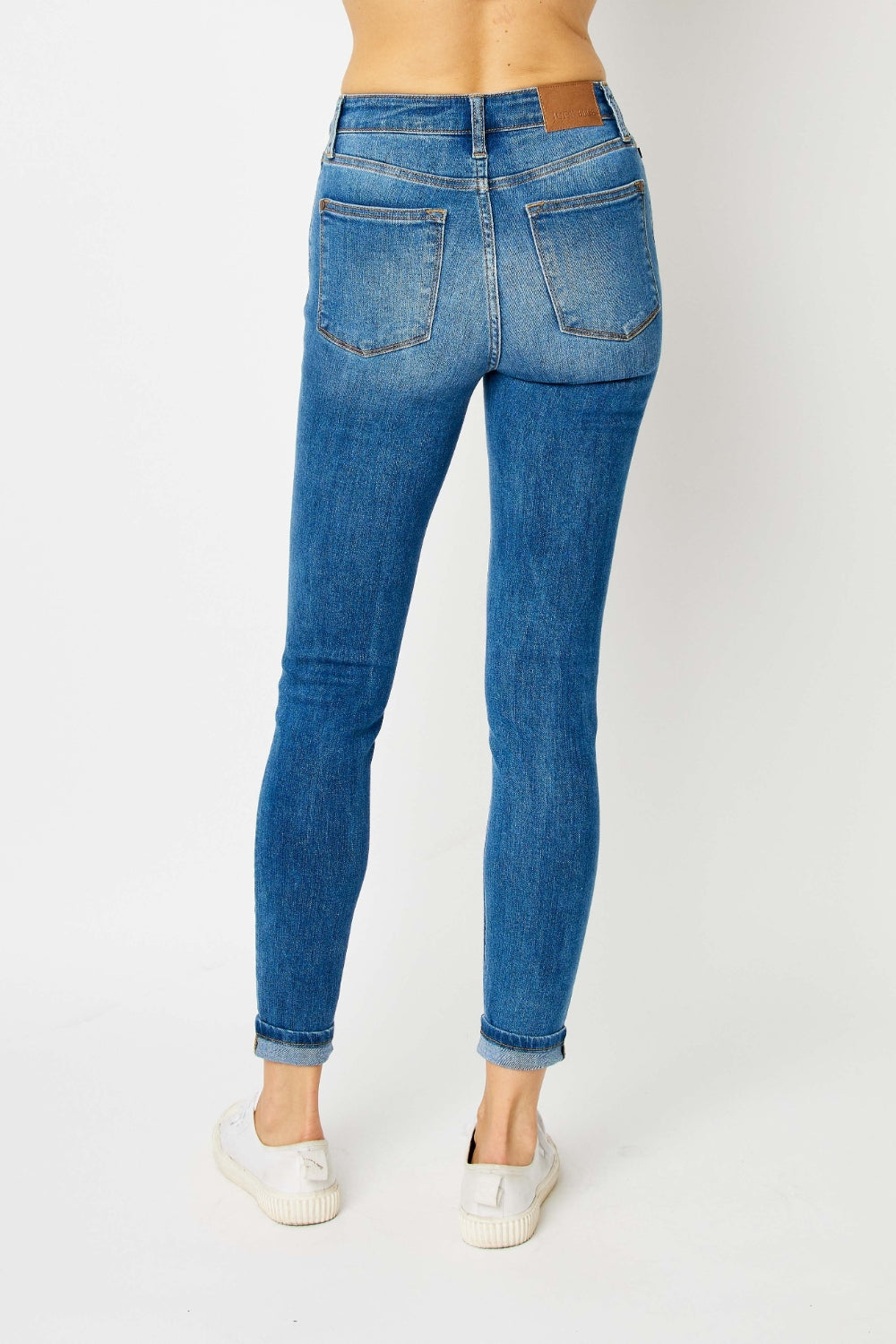Judy Blue Cuffed Hem Skinny Jeans-Trendsi-[option4]-[option5]-[option6]-[option7]-[option8]-Shop-Boutique-Clothing-for-Women-Online