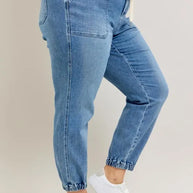 Judy Blue High Waist Denim Joggers-Trendsi-[option4]-[option5]-[option6]-[option7]-[option8]-Shop-Boutique-Clothing-for-Women-Online