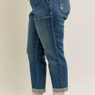 Judy Blue Full Size HW Vintage Wash Jeans w/ Drawstring-Pants-Trendsi-[option4]-[option5]-[option6]-[option7]-[option8]-Shop-Boutique-Clothing-for-Women-Online