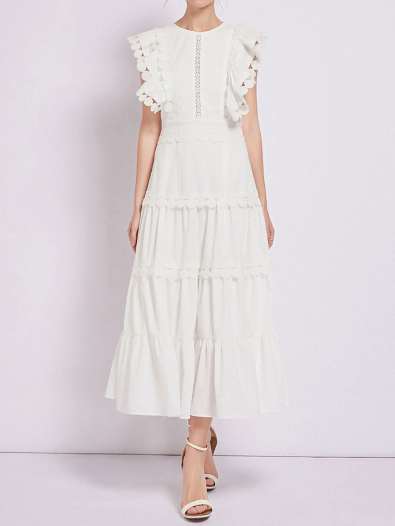 Sleeveless Ruffled Tiered Dress with Embroidered Trim-dresses-Trendsi-[option4]-[option5]-[option6]-[option7]-[option8]-Shop-Boutique-Clothing-for-Women-Online