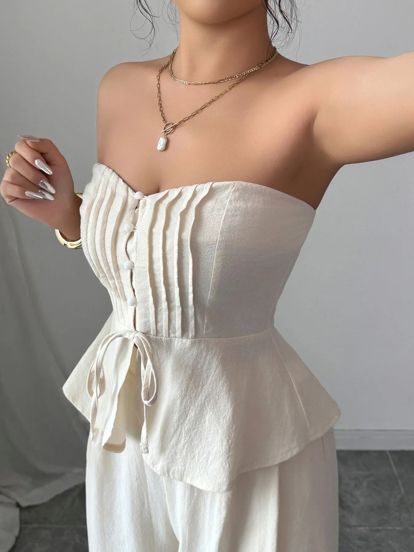 Sweetheart Neck Tube Top and Pants Set-Sets-Trendsi-[option4]-[option5]-[option6]-[option7]-[option8]-Shop-Boutique-Clothing-for-Women-Online