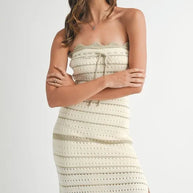 MABLE Contrast Striped Crochet Knit Midi Dress-Dresses-Trendsi-[option4]-[option5]-[option6]-[option7]-[option8]-Shop-Boutique-Clothing-for-Women-Online