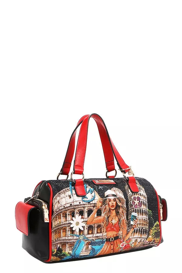 Nicole Lee USA Martha Travels Italy Wide Handbag with Rhinestones-Bags-Trendsi-[option4]-[option5]-[option6]-[option7]-[option8]-Shop-Boutique-Clothing-for-Women-Online