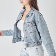 RISEN Button Down Cropped Denim Jacket-Trendsi-[option4]-[option5]-[option6]-[option7]-[option8]-Shop-Boutique-Clothing-for-Women-Online