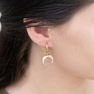 Double Horn Pink Hoop Earrings (14K)-Lovoda-[option4]-[option5]-[option6]-[option7]-[option8]-Shop-Boutique-Clothing-for-Women-Online