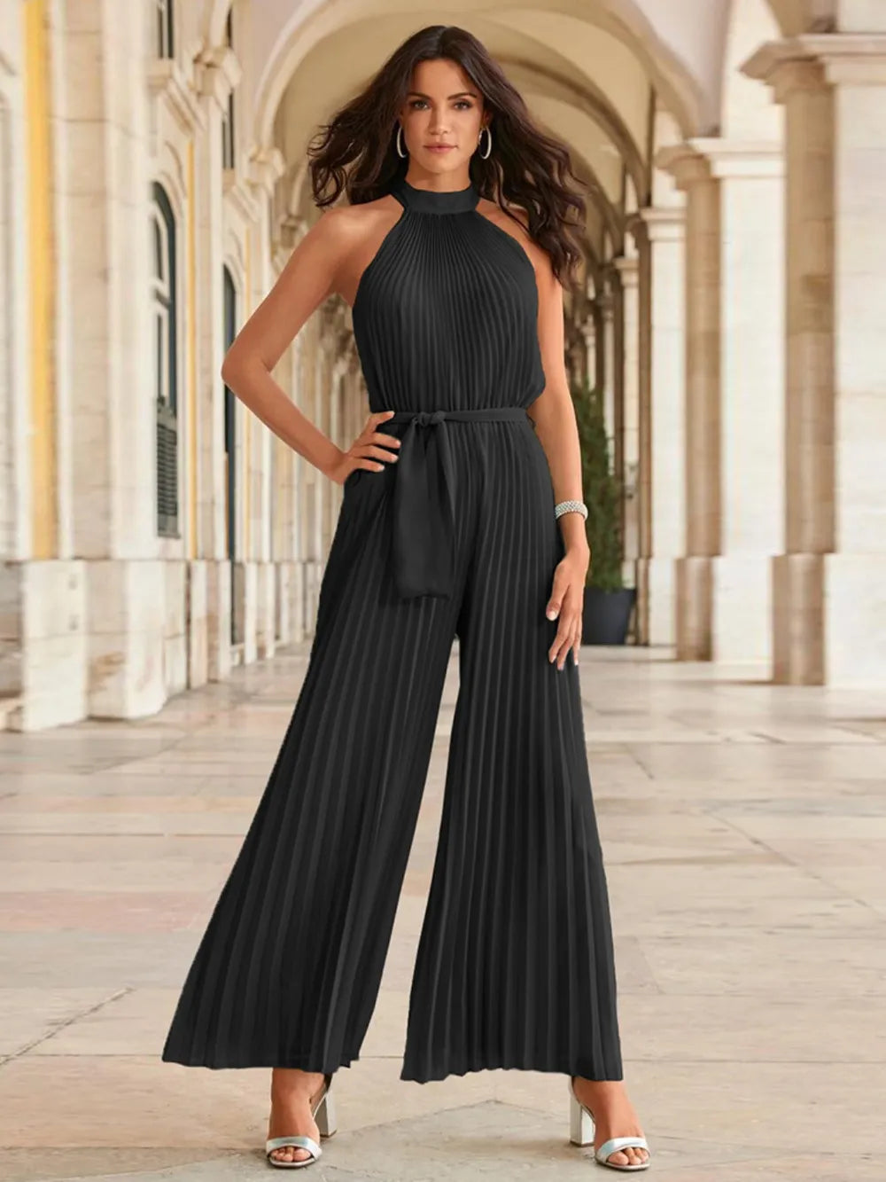 Cutout Tied Pleated Sleeveless Jumpsuit-Sets-Trendsi-[option4]-[option5]-[option6]-[option7]-[option8]-Shop-Boutique-Clothing-for-Women-Online
