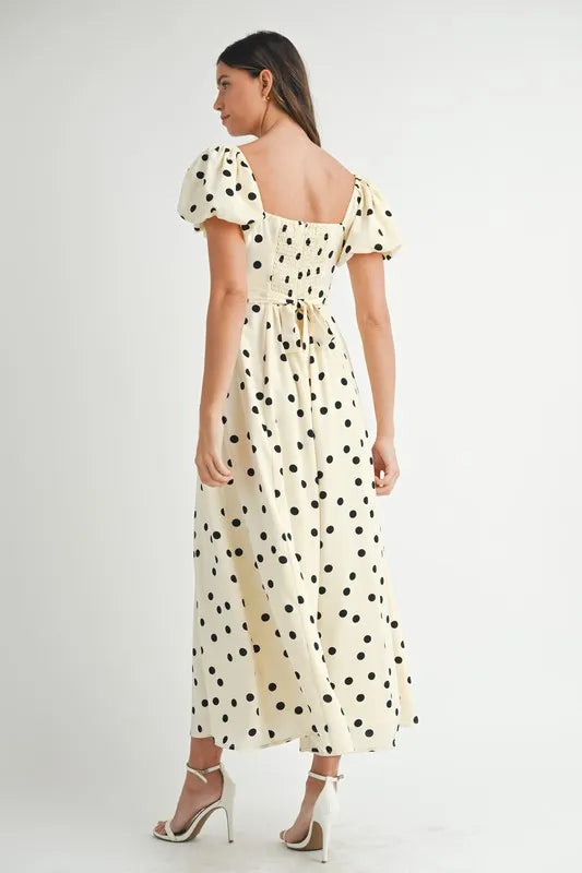 MABLE Polka Dot Puff Sleeve Midi Dress-Dresses-Trendsi-[option4]-[option5]-[option6]-[option7]-[option8]-Shop-Boutique-Clothing-for-Women-Online