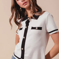 SO ME Button Down Knitted Sweater Shirt Top-Blouses-Trendsi-[option4]-[option5]-[option6]-[option7]-[option8]-Shop-Boutique-Clothing-for-Women-Online