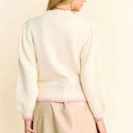 Davi & Dani Flower Patch Fuzzy Mock Neck Sweater-Sweaters-Trendsi-[option4]-[option5]-[option6]-[option7]-[option8]-Shop-Boutique-Clothing-for-Women-Online