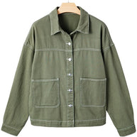 Denim Button-Up Patch Pocket Collared Jacket-JUNIPER BLVD-[option4]-[option5]-[option6]-[option7]-[option8]-Shop-Boutique-Clothing-for-Women-Online