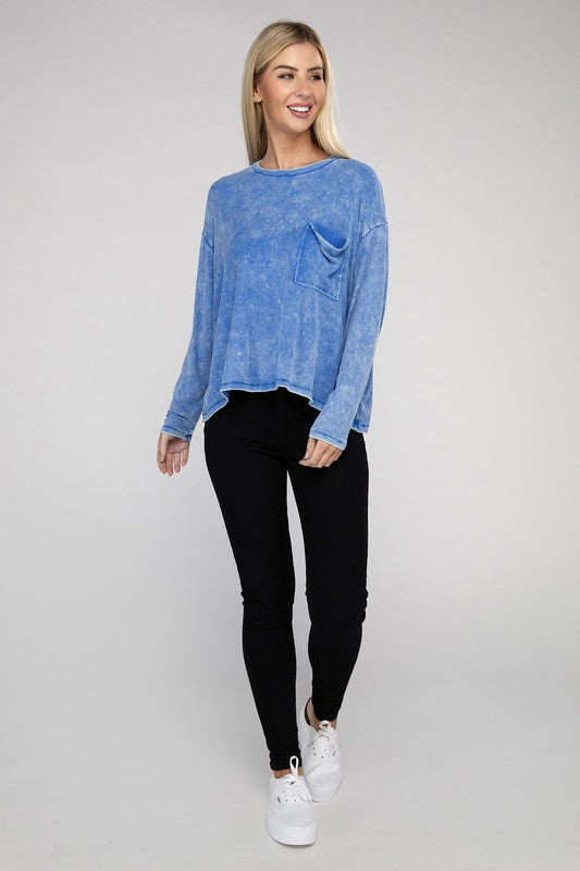 Zenana Washed Ribbed Dolman Sleeve Round Neck Top-ZENANA-[option4]-[option5]-[option6]-[option7]-[option8]-Shop-Boutique-Clothing-for-Women-Online