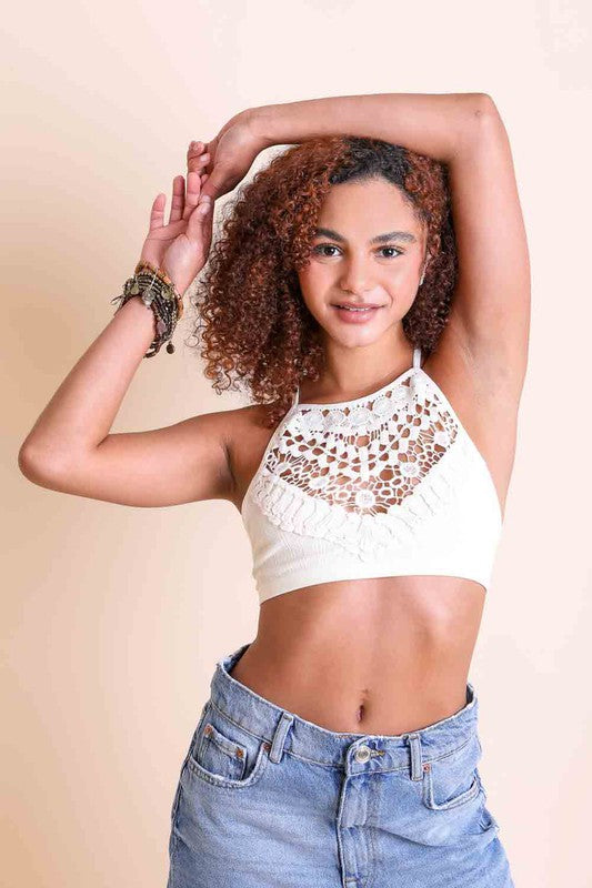 Crochet Lace High Neck Bralette-Leto Accessories-Ivory-XS/S-[option4]-[option5]-[option6]-[option7]-[option8]-Shop-Boutique-Clothing-for-Women-Online