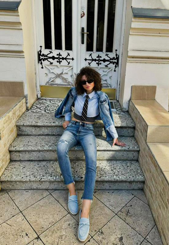 Nautica Genuine Suede Knot Detailed Loafers-Rag Company-[option4]-[option5]-[option6]-[option7]-[option8]-Shop-Boutique-Clothing-for-Women-Online