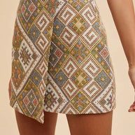 Annie Wear Ethic Woven Jacquard Wrap Mini Skirt-Skirts-Trendsi-[option4]-[option5]-[option6]-[option7]-[option8]-Shop-Boutique-Clothing-for-Women-Online