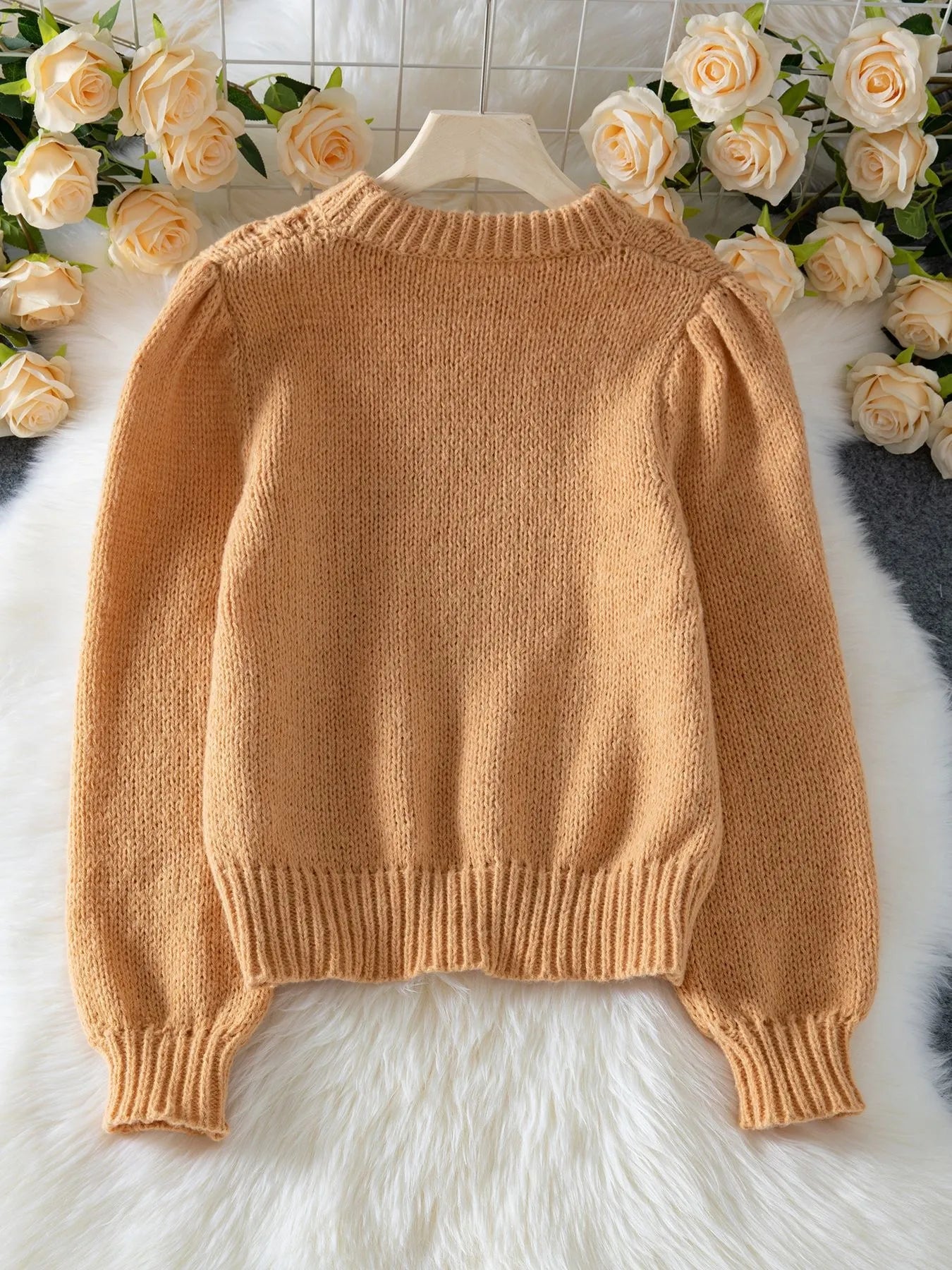Textured Knit Round Neck Long Sleeve Sweater-Womens Sweater-Trendsi-[option4]-[option5]-[option6]-[option7]-[option8]-Shop-Boutique-Clothing-for-Women-Online