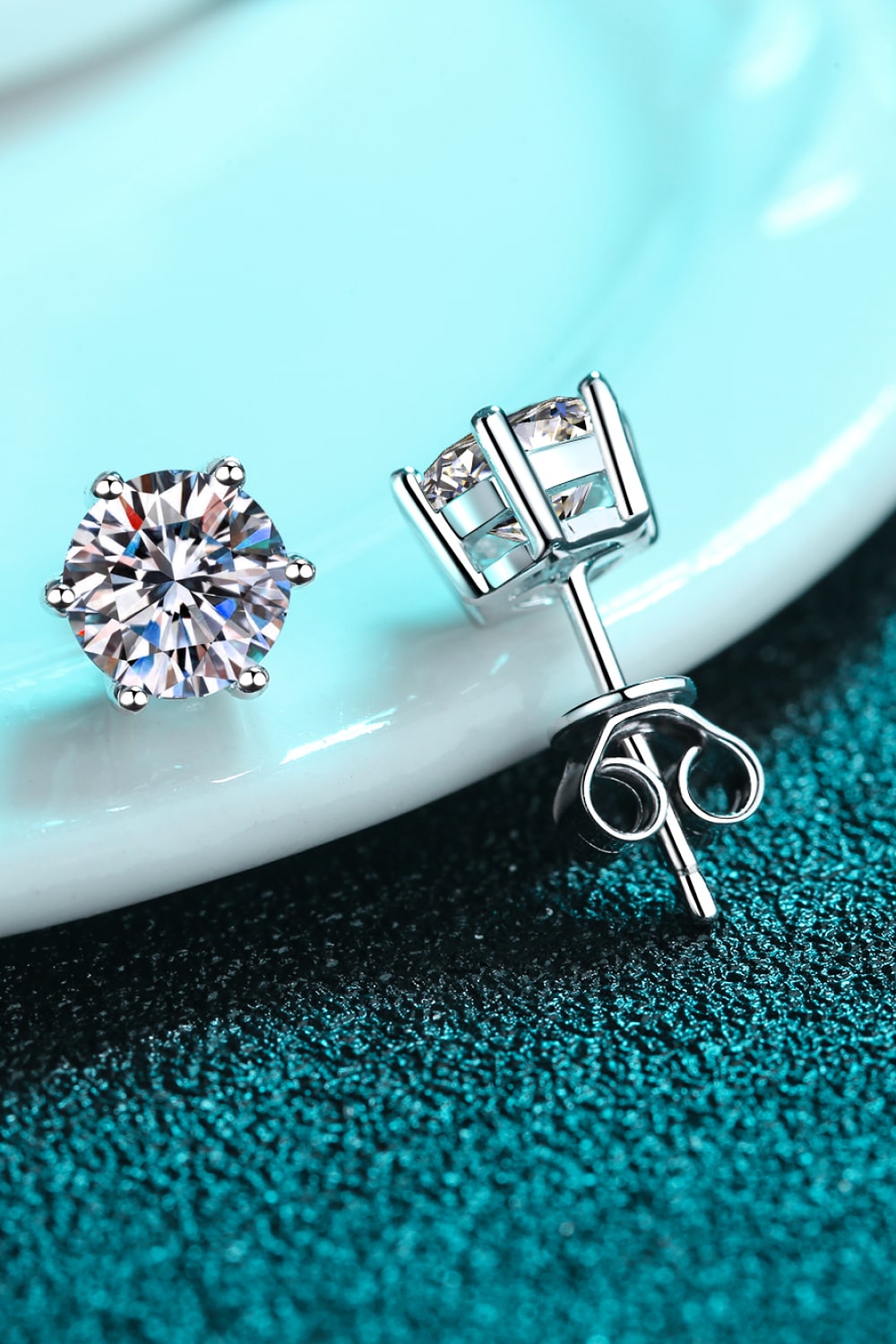 Endless Cheer Moissanite Stud Earrings-Trendsi-Silver-One Size-[option4]-[option5]-[option6]-[option7]-[option8]-Shop-Boutique-Clothing-for-Women-Online