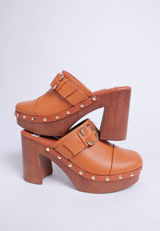 Septim Genuine Leather Studded Clog Heels-Rag Company-[option4]-[option5]-[option6]-[option7]-[option8]-Shop-Boutique-Clothing-for-Women-Online