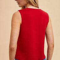 Annie Wear Metal Button Detail Crop Sweater Vest-Vest-Trendsi-[option4]-[option5]-[option6]-[option7]-[option8]-Shop-Boutique-Clothing-for-Women-Online