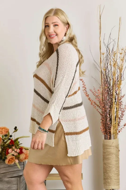 ADORA Full Size Multi Color Strip Sweater-Sweaters-Trendsi-[option4]-[option5]-[option6]-[option7]-[option8]-Shop-Boutique-Clothing-for-Women-Online