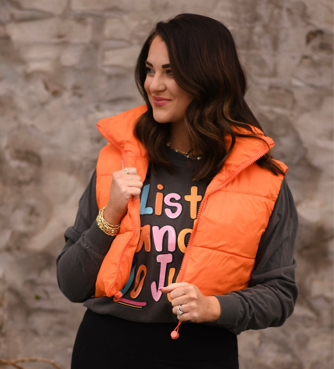 Orange Puffer Vest *Pre Order*-P&PD Wholesale-[option4]-[option5]-[option6]-[option7]-[option8]-Shop-Boutique-Clothing-for-Women-Online