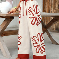 Floral Drawstring Wide Leg Pants-Pants-Trendsi-[option4]-[option5]-[option6]-[option7]-[option8]-Shop-Boutique-Clothing-for-Women-Online