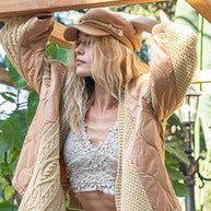 POL Quilting Patch Button Up Cable Knit Jacket-Coats & Jackets-Trendsi-[option4]-[option5]-[option6]-[option7]-[option8]-Shop-Boutique-Clothing-for-Women-Online