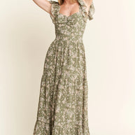 Jade By Jane Ruffle Sleeve Tiered Maxi Dress-Dresses-Trendsi-[option4]-[option5]-[option6]-[option7]-[option8]-Shop-Boutique-Clothing-for-Women-Online