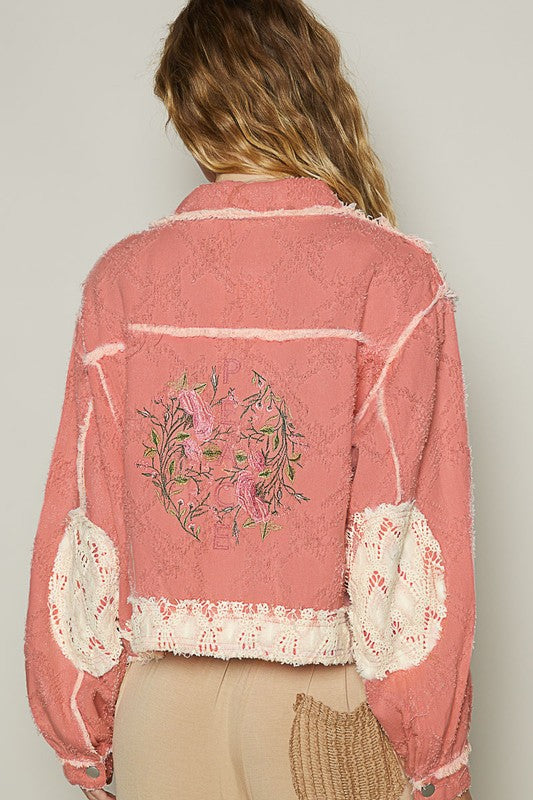 POL Crochet Patch Embroidered Button Up Jacket-Trendsi-[option4]-[option5]-[option6]-[option7]-[option8]-Shop-Boutique-Clothing-for-Women-Online