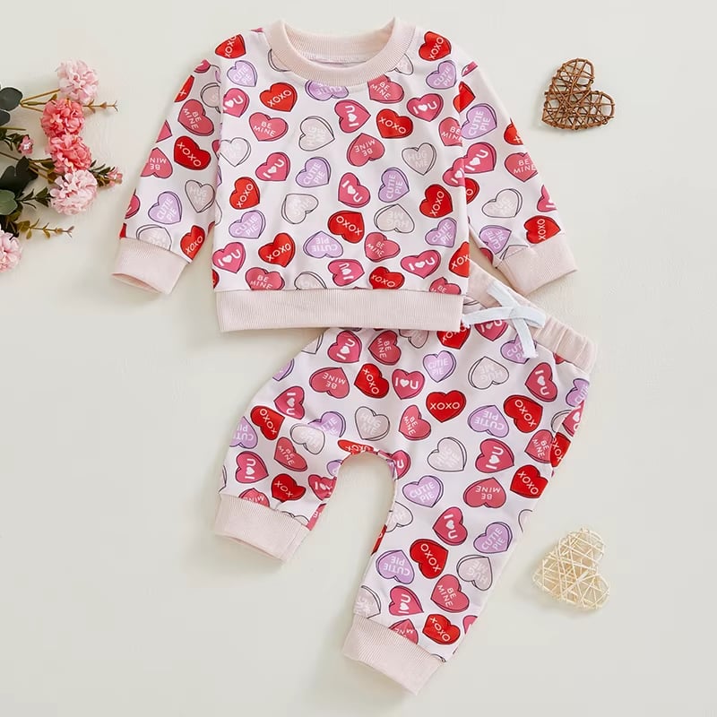 PREORDER: Valentine Girls Sweatshirt and Pant Set