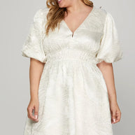 She + Sky Crinkle Woven V-Neck Balloon Sleeve Mini Dress-Dresses-Trendsi-[option4]-[option5]-[option6]-[option7]-[option8]-Shop-Boutique-Clothing-for-Women-Online