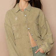 POL Button Down Raw Hem Distressed Shacket-Womens Outerwear/Shacket-Trendsi-[option4]-[option5]-[option6]-[option7]-[option8]-Shop-Boutique-Clothing-for-Women-Online