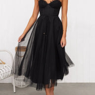 Sweetheart Neck Tulle Midi Dress-Dresses-Trendsi-[option4]-[option5]-[option6]-[option7]-[option8]-Shop-Boutique-Clothing-for-Women-Online