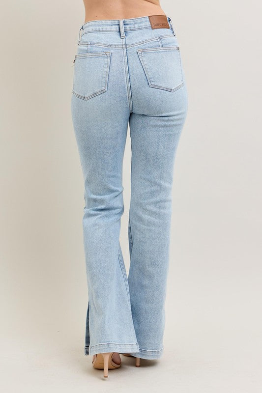 Judy Blue Tummy Control Vintage Wash Side Slit Slim Boot Jeans-Trendsi-[option4]-[option5]-[option6]-[option7]-[option8]-Shop-Boutique-Clothing-for-Women-Online