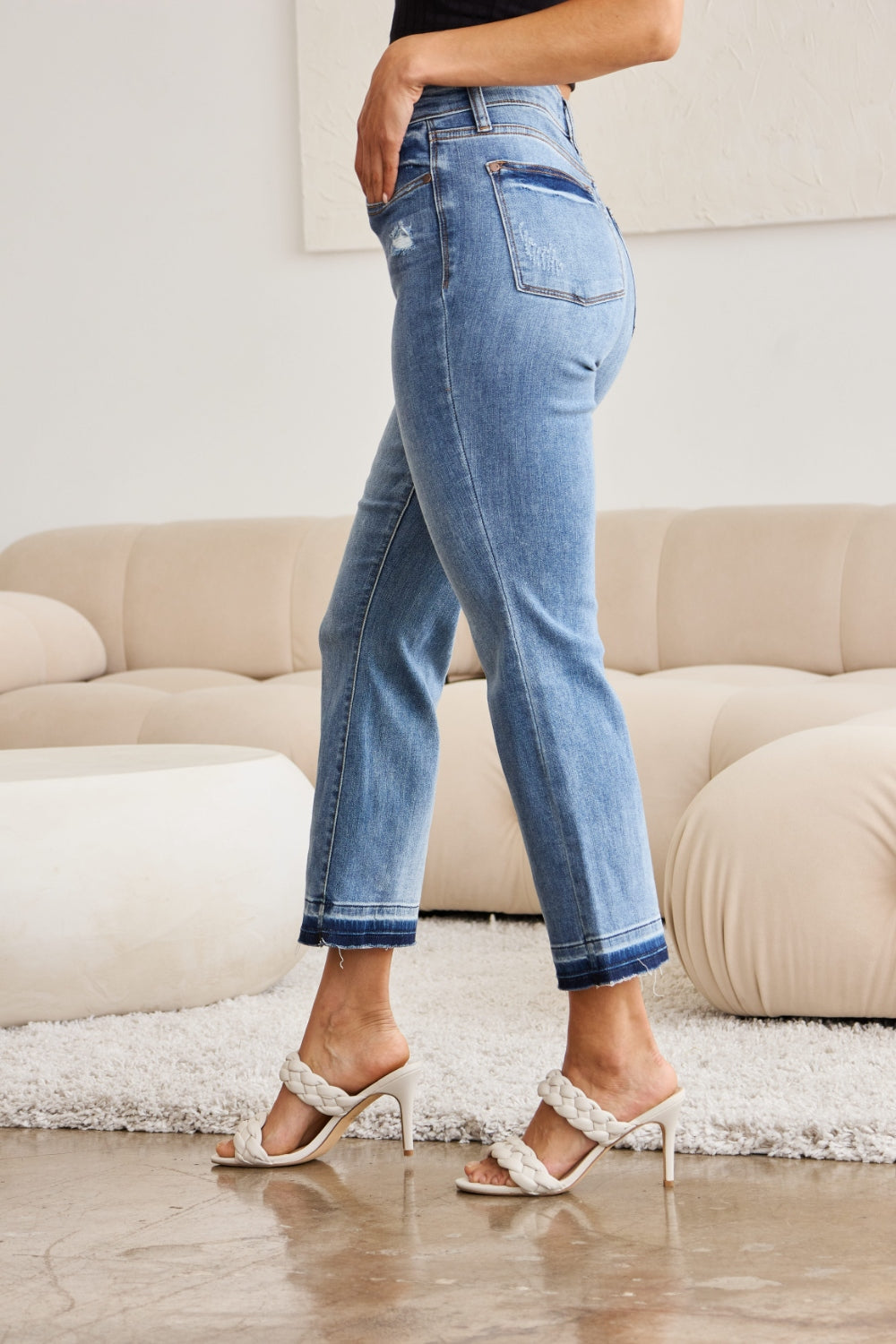 Judy Blue Release Hem Cropped Bootcut Jeans-Trendsi-[option4]-[option5]-[option6]-[option7]-[option8]-Shop-Boutique-Clothing-for-Women-Online