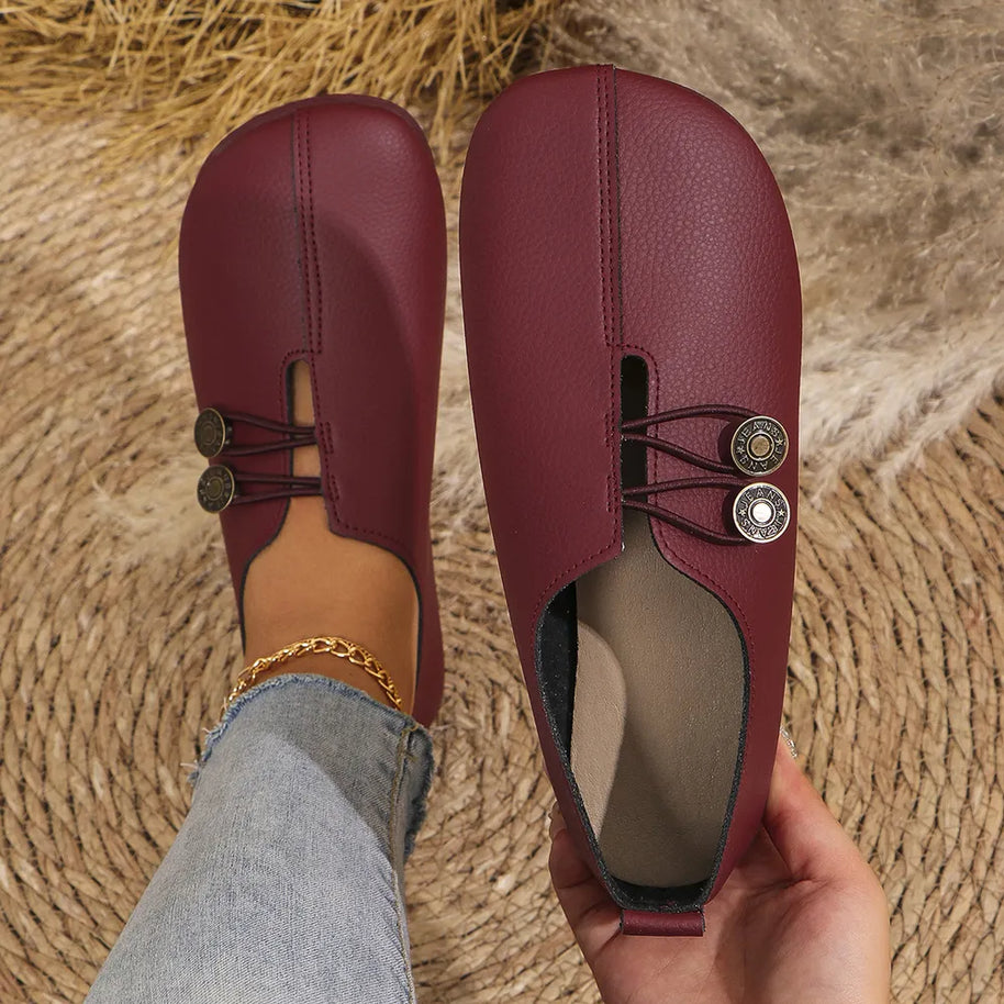 Round Toe Flat Slip-Ons-135 Flats-Trendsi-Burgundy-36(US5)-[option4]-[option5]-[option6]-[option7]-[option8]-Shop-Boutique-Clothing-for-Women-Online