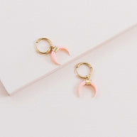 Double Horn Pink Hoop Earrings (14K)-Lovoda-[option4]-[option5]-[option6]-[option7]-[option8]-Shop-Boutique-Clothing-for-Women-Online