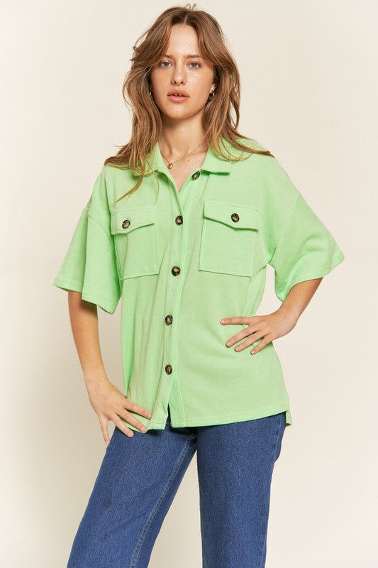 SMILE FACE BACK SHIRTS TOP-Jade By Jane-B.GREEN-S-[option4]-[option5]-[option6]-[option7]-[option8]-Shop-Boutique-Clothing-for-Women-Online