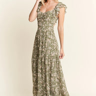 Jade By Jane Ruffle Sleeve Tiered Maxi Dress-Dresses-Trendsi-[option4]-[option5]-[option6]-[option7]-[option8]-Shop-Boutique-Clothing-for-Women-Online