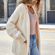 Solid Lapel Collar Single Button Sweater Cardigan-JUNIPER BLVD-[option4]-[option5]-[option6]-[option7]-[option8]-Shop-Boutique-Clothing-for-Women-Online