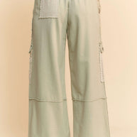 Davi & Dani Lace Patchwork Bottom Opening Adjustable Pants-Pants-Trendsi-[option4]-[option5]-[option6]-[option7]-[option8]-Shop-Boutique-Clothing-for-Women-Online